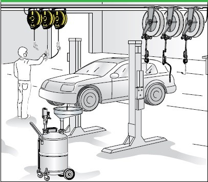 Hose-reel S.300 Air-Detregent, 20 bar-70ºC