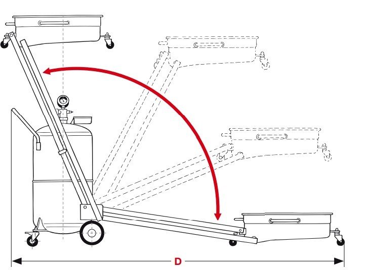 Universal pantograph oil drainer view 3